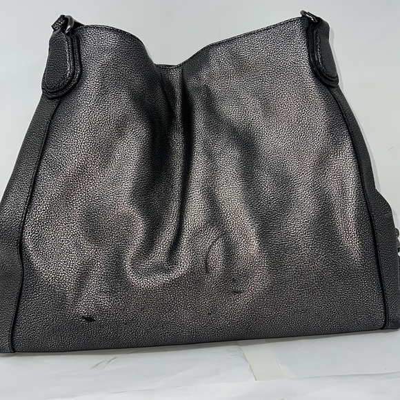 Coach Edie 31 Shoulder Tote Bag Metallic Leather Graphite #33520 - Picture 5 of 16